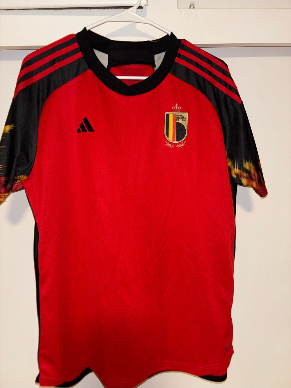 Adidas Belgium 2022/23 World Cup Home Soccer Jersey Red Women's Size XL Authenti